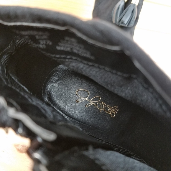 Black Faux Leather / Suede High Heel Booties 6 US Boot Side Zip NEW Jaclyn Smith - Picture 11 of 11